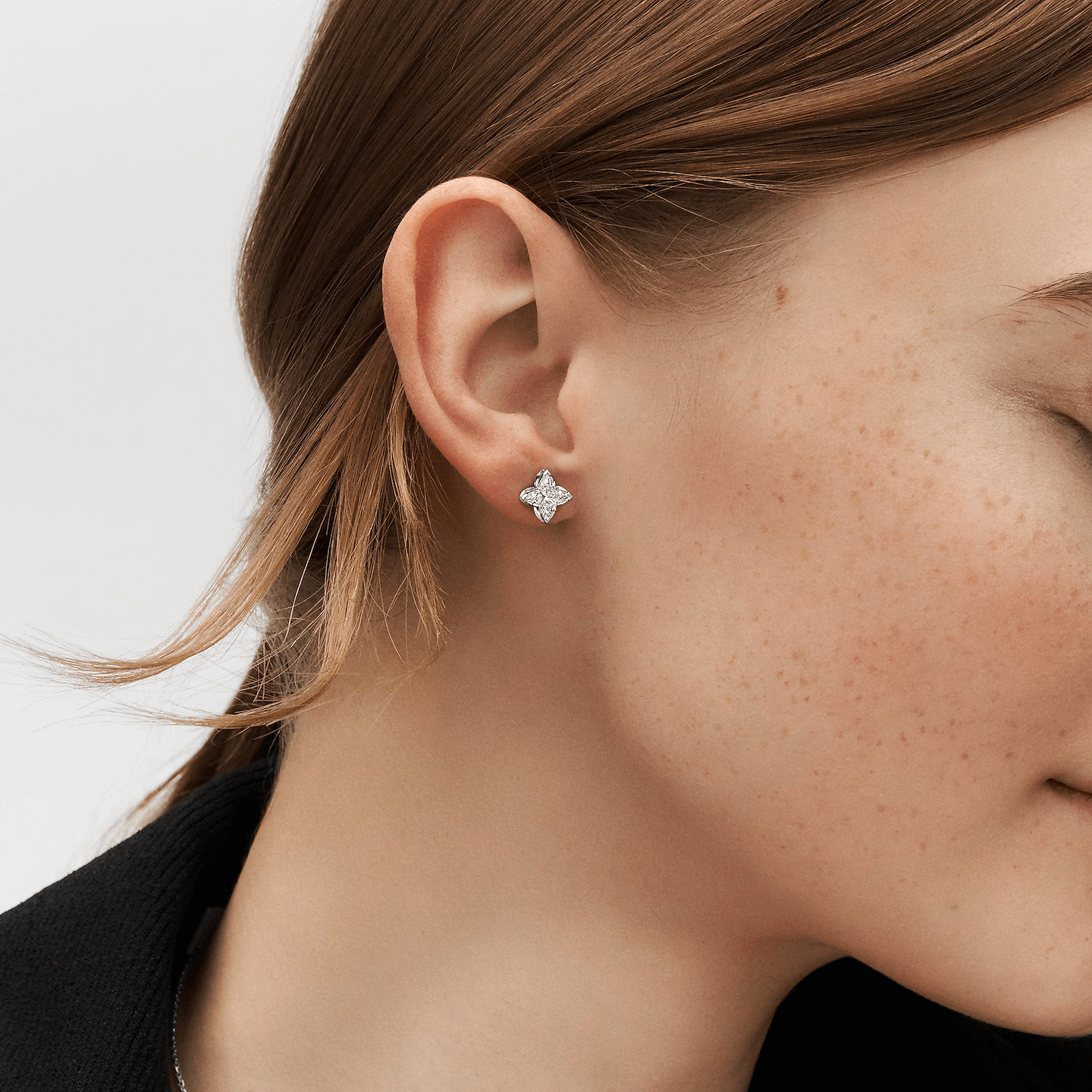 4 Star Cut Diamond Stud Earrings