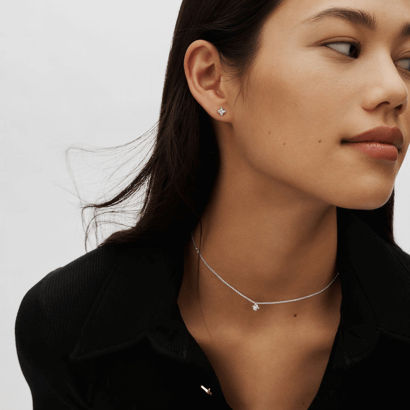 4 Star Cut Diamond Stud Earrings