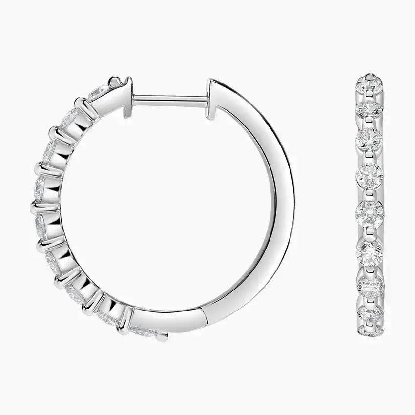 Maria Diamond Hoop Earrings(0.6ct) - Intou