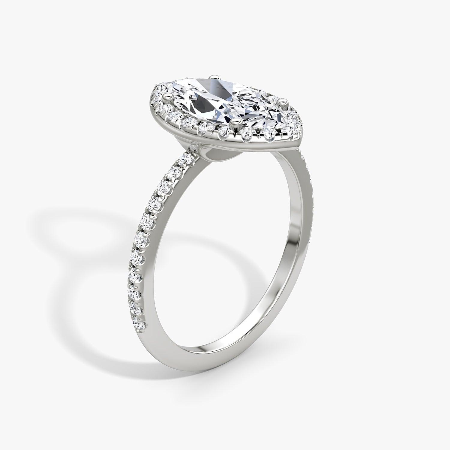 Marquise Halo Pave Engagement Ring - Intou