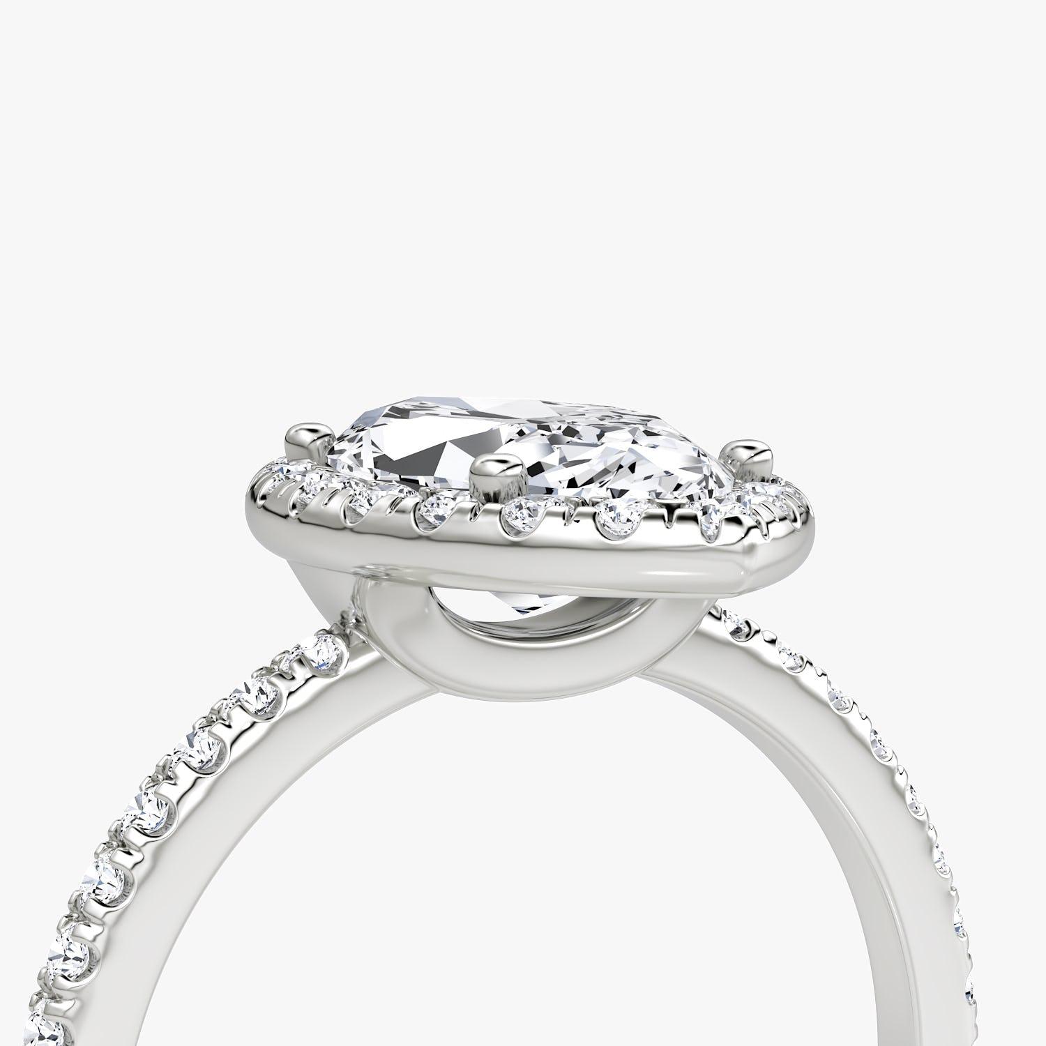 Marquise Halo Pave Engagement Ring - Intou