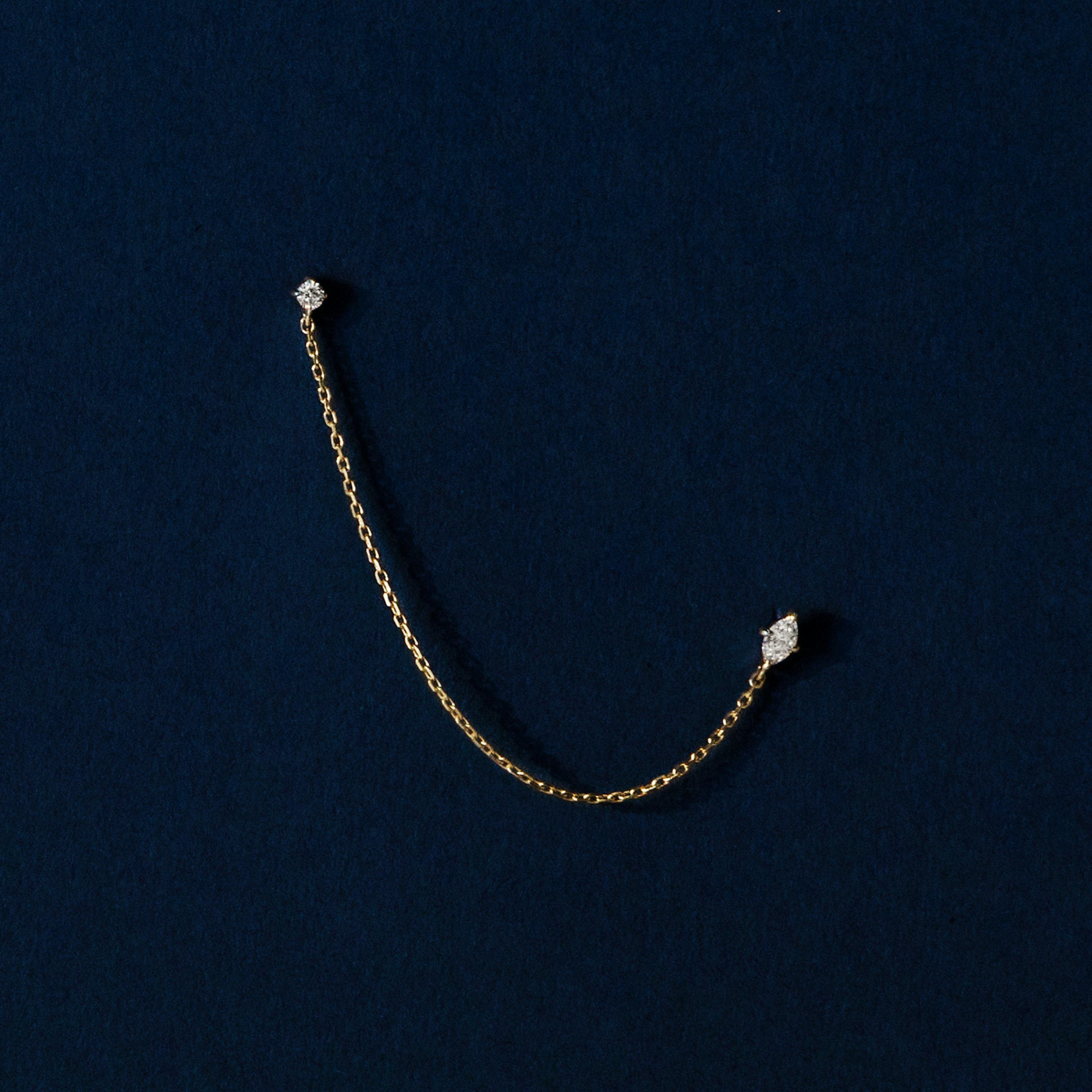 Marquise Round Shooting Star Draped Earring - Intou