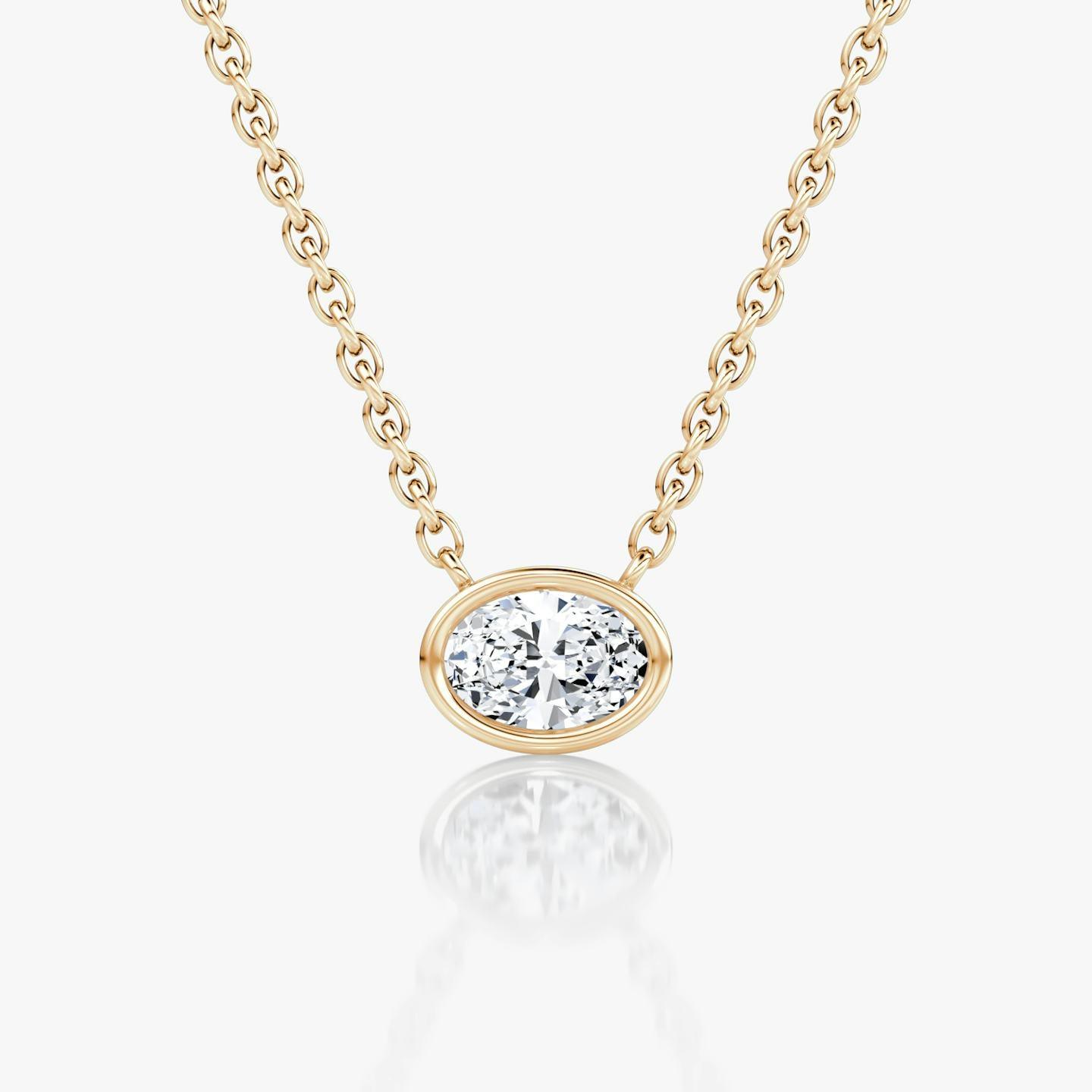 Oval Bezel Solitaire Necklace - Intou