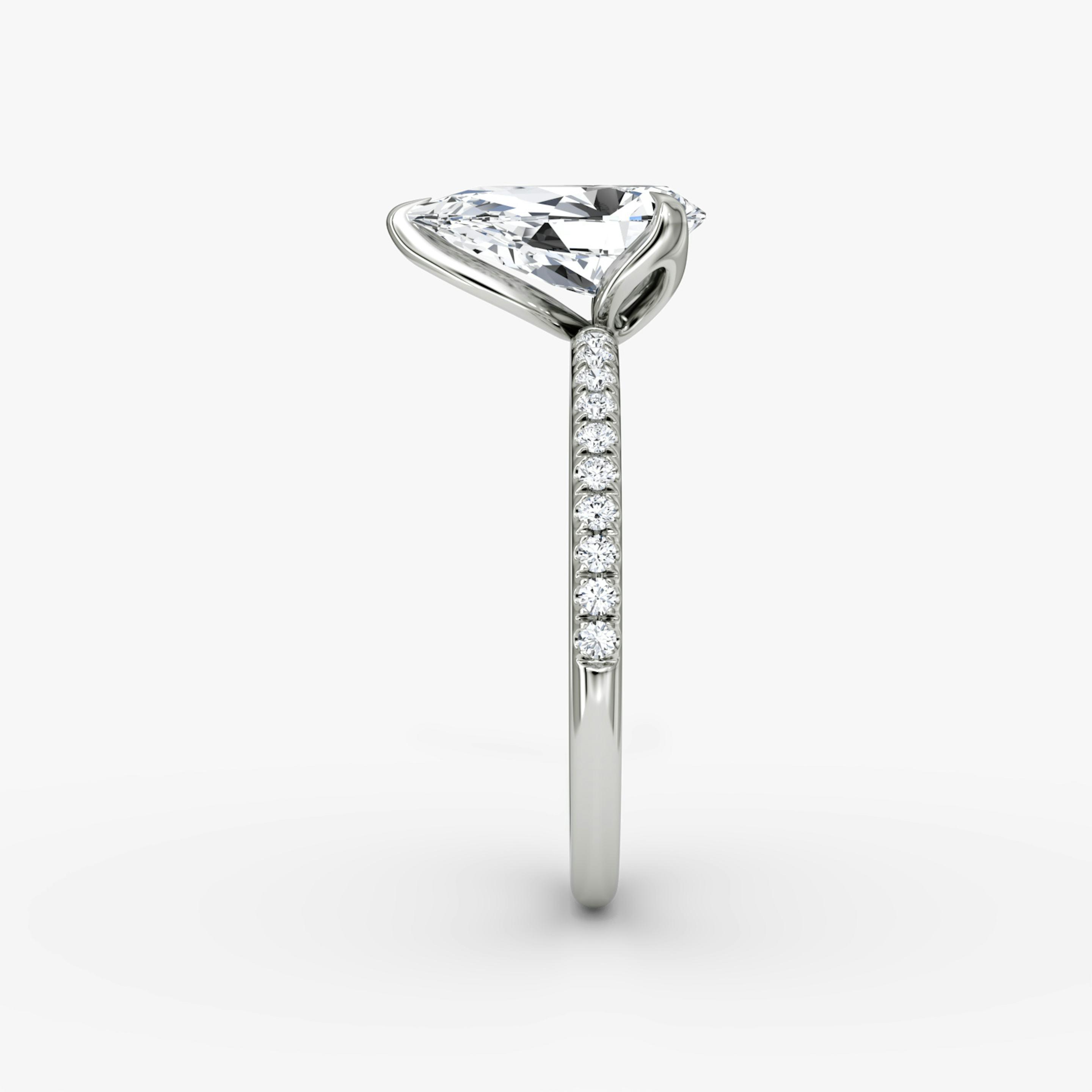 Pear Pave Solitaire Engagement Ring - Intou