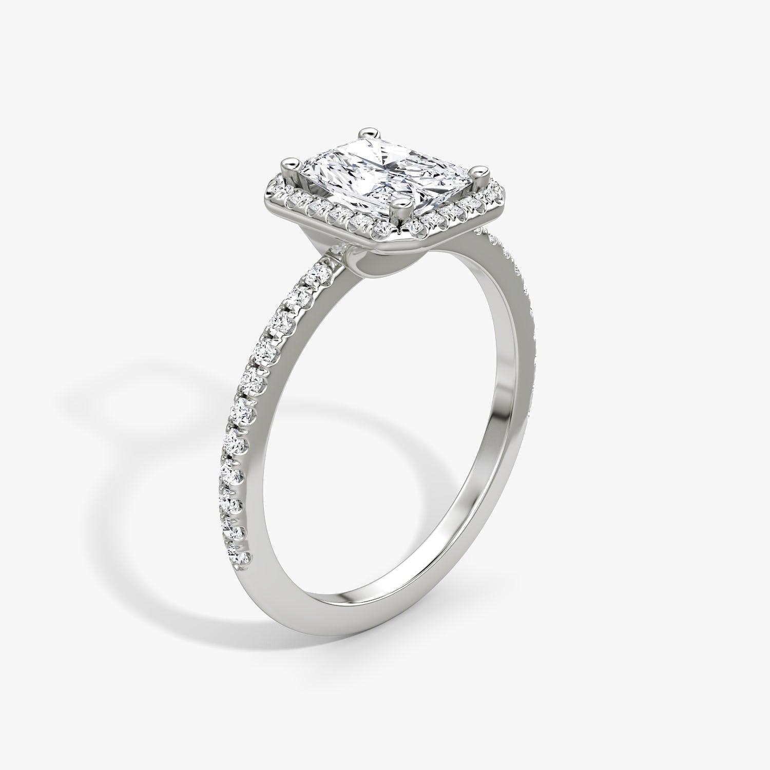 Radiant Halo Pave Engagement Ring - Intou