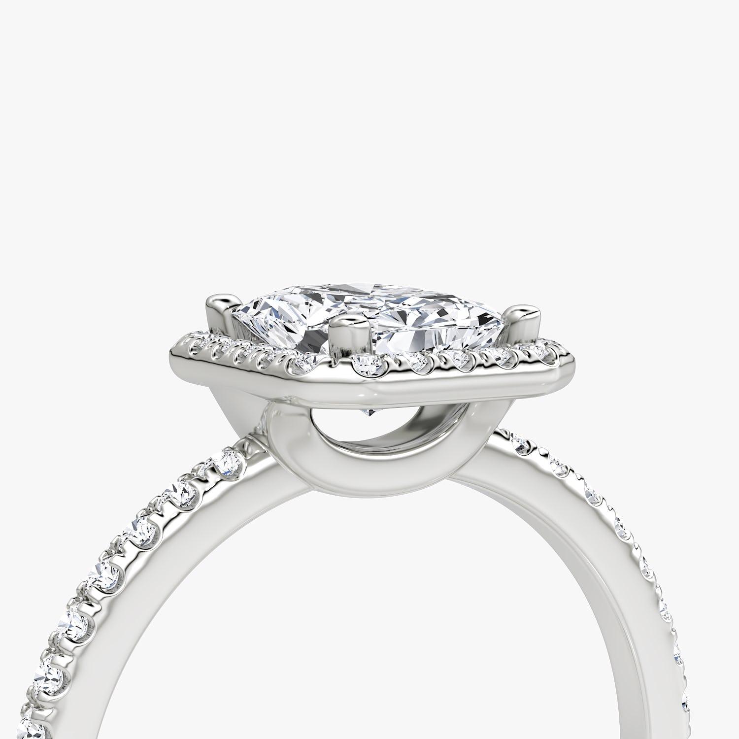 Radiant Halo Pave Engagement Ring - Intou