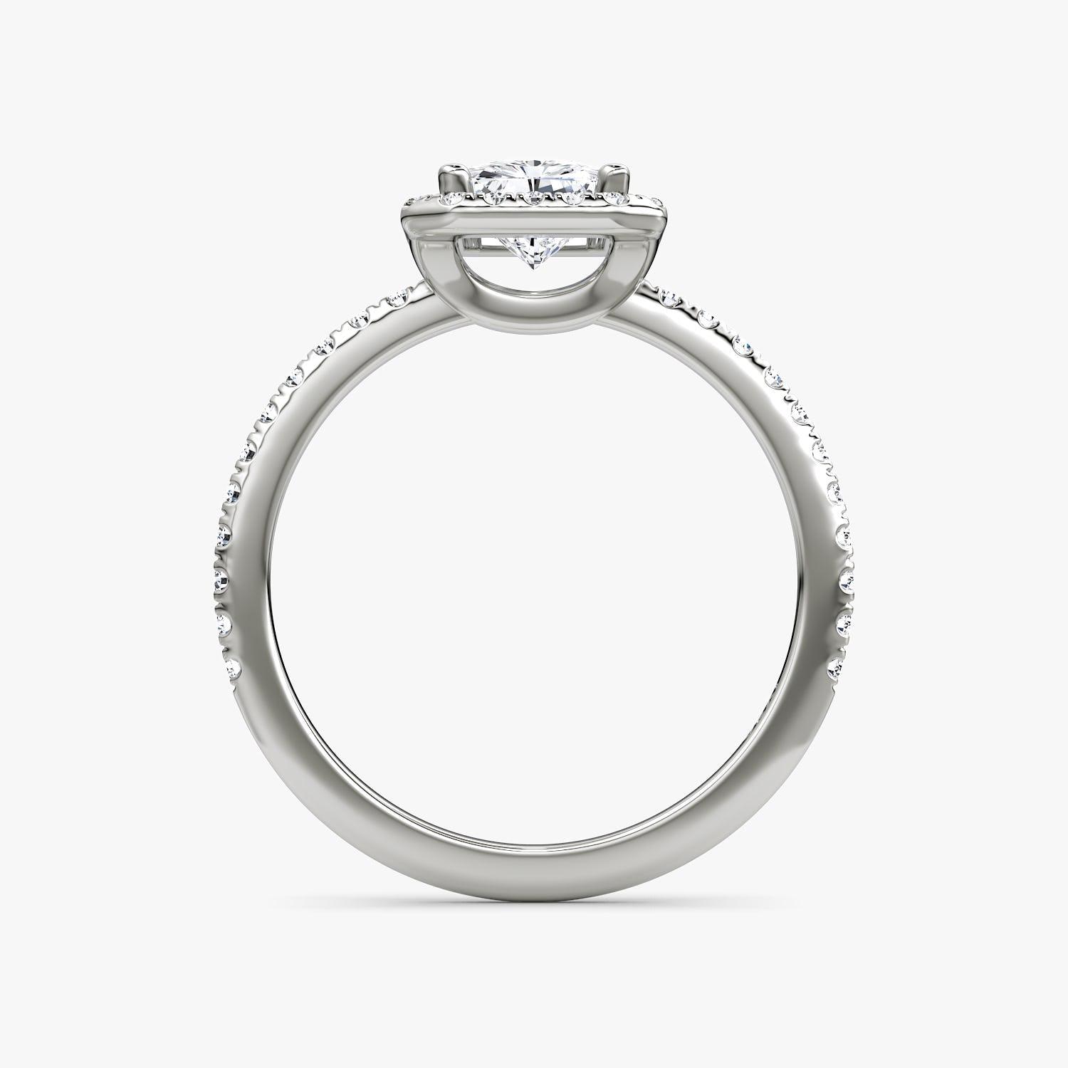 Radiant Halo Pave Engagement Ring - Intou