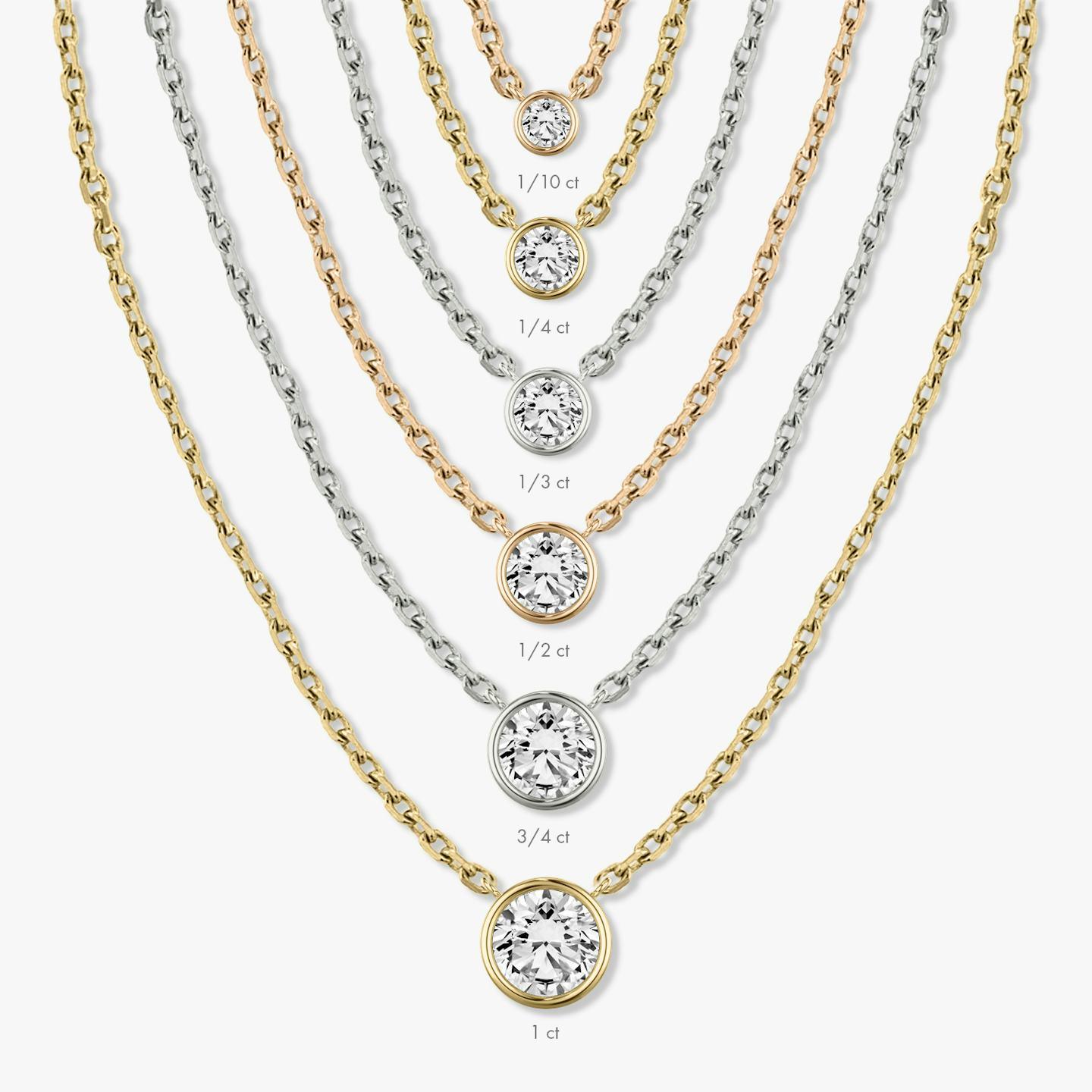 Round Bezel Solitaire Necklace - Intou