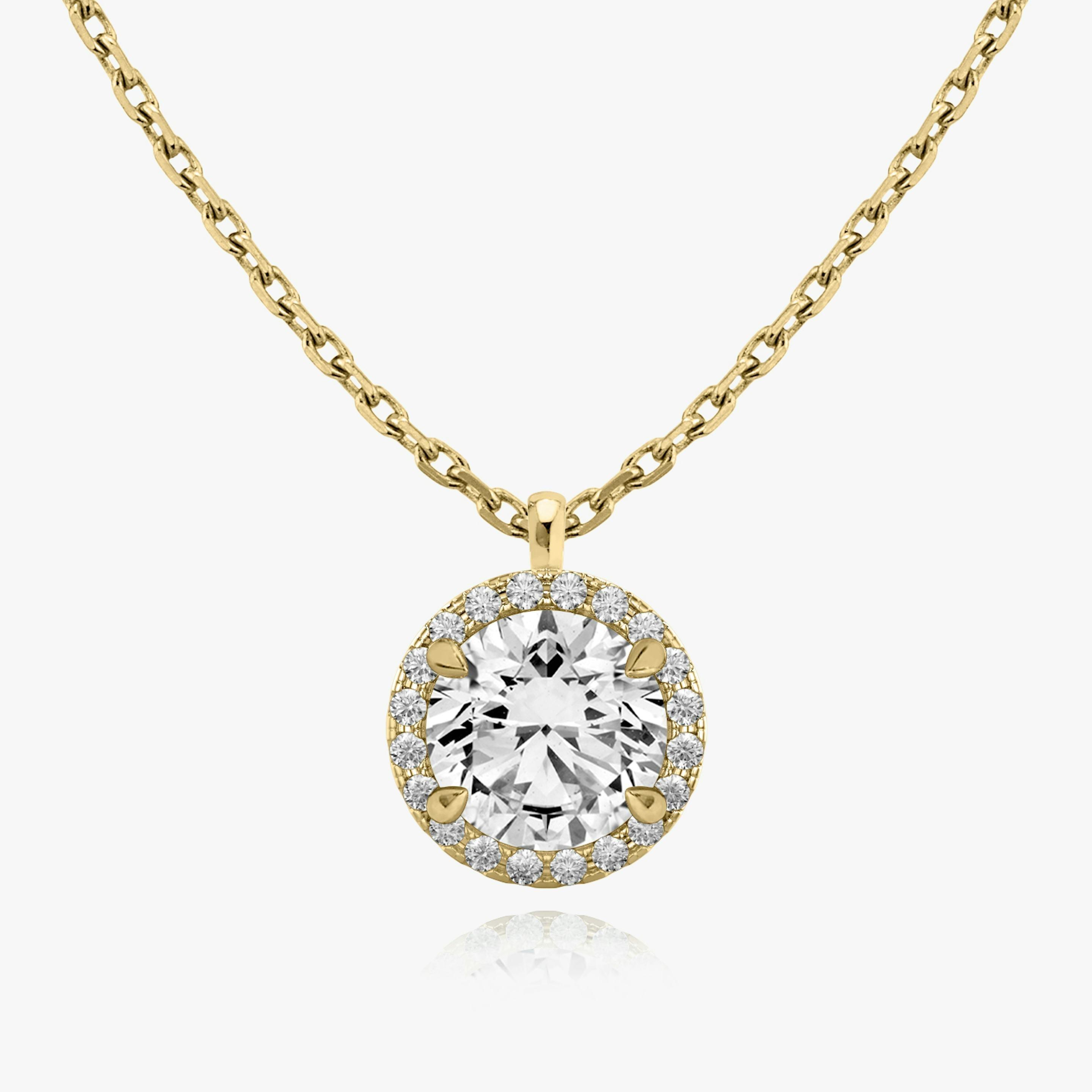 Round Halo Lab-Grown Diamond Pendant - Intou