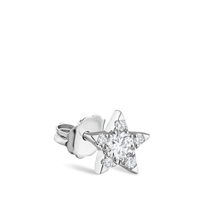 (Single)Invisible Set Star Diamond Stud Earring - Intou