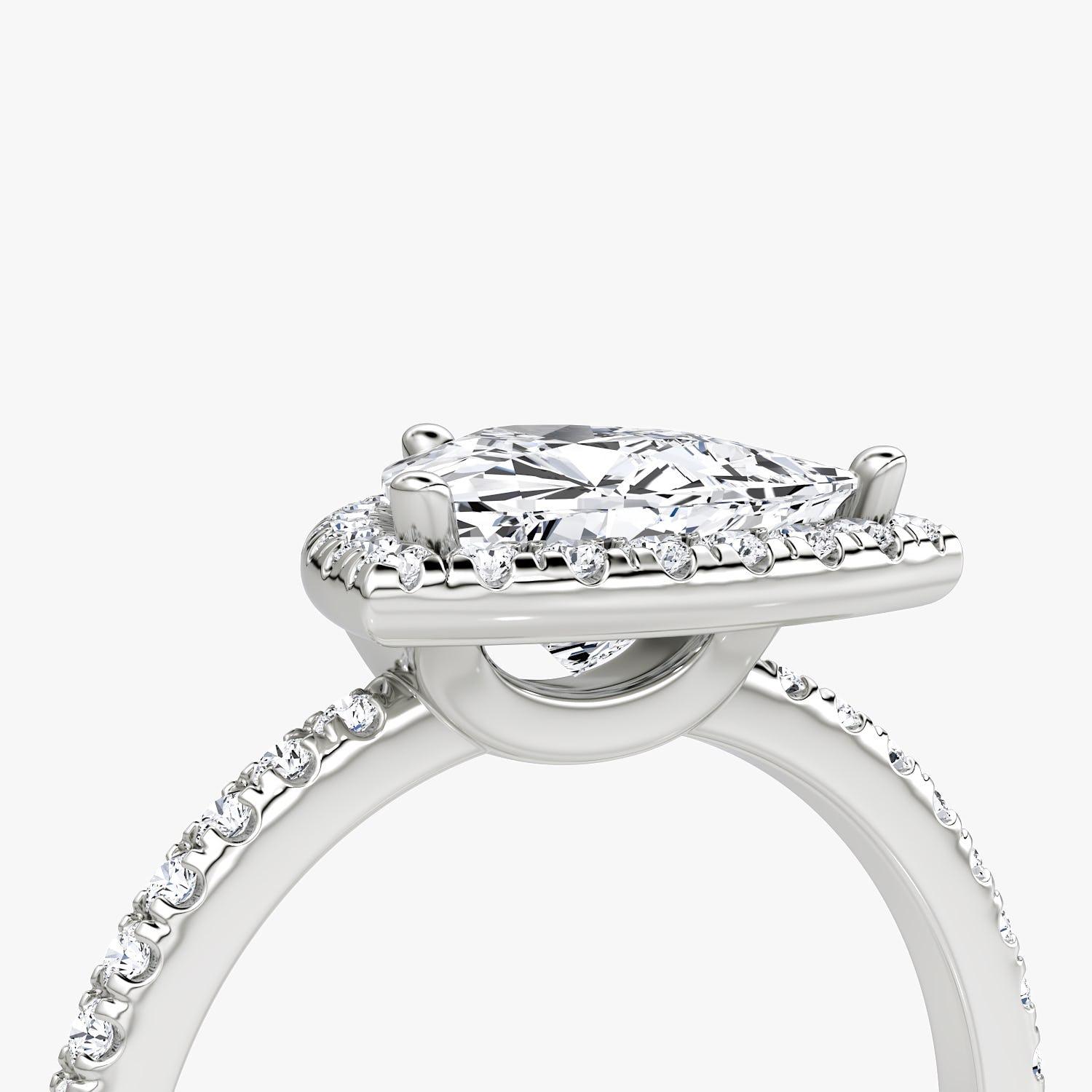 Trillion Halo Pave Engagement Ring - Intou