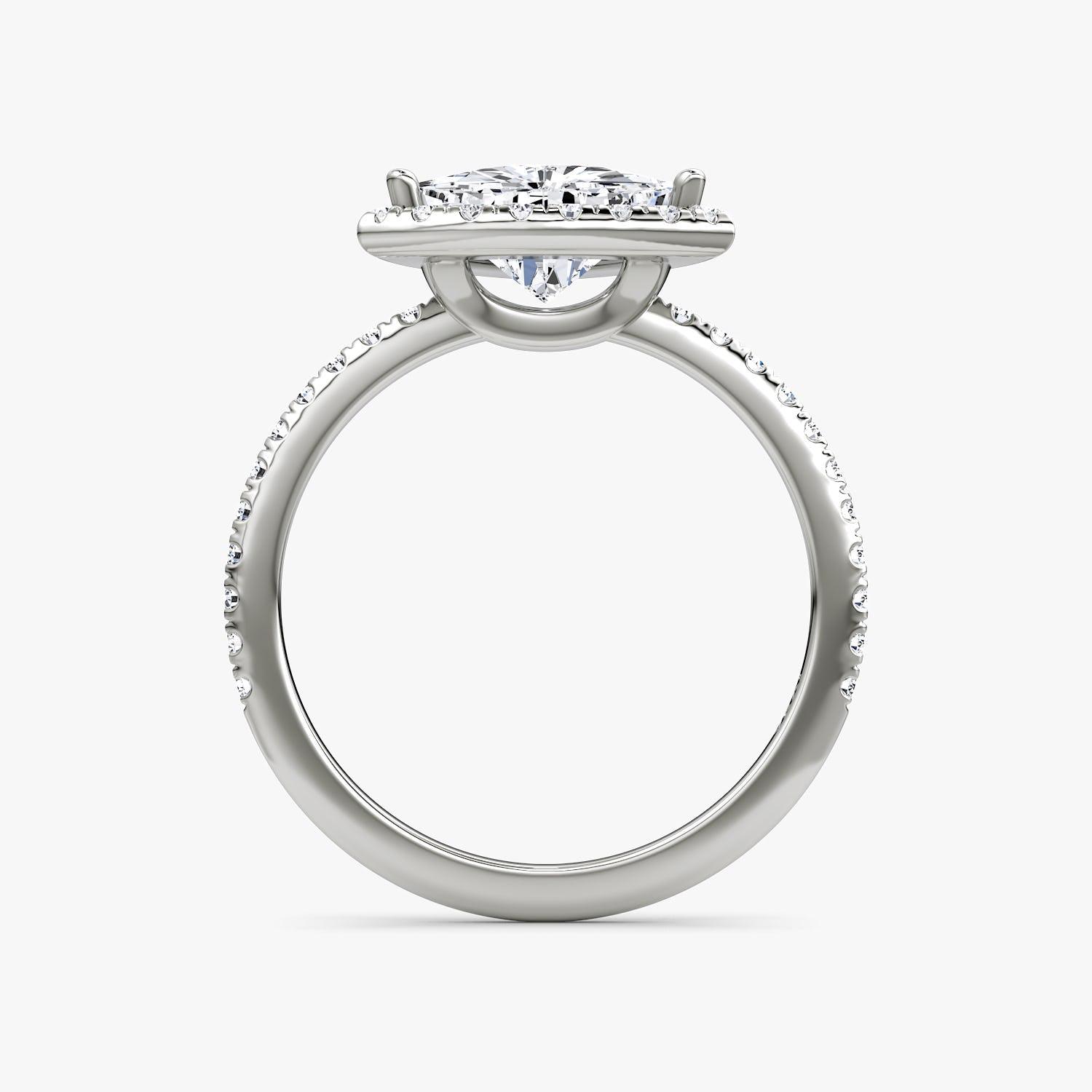 Trillion Halo Pave Engagement Ring - Intou