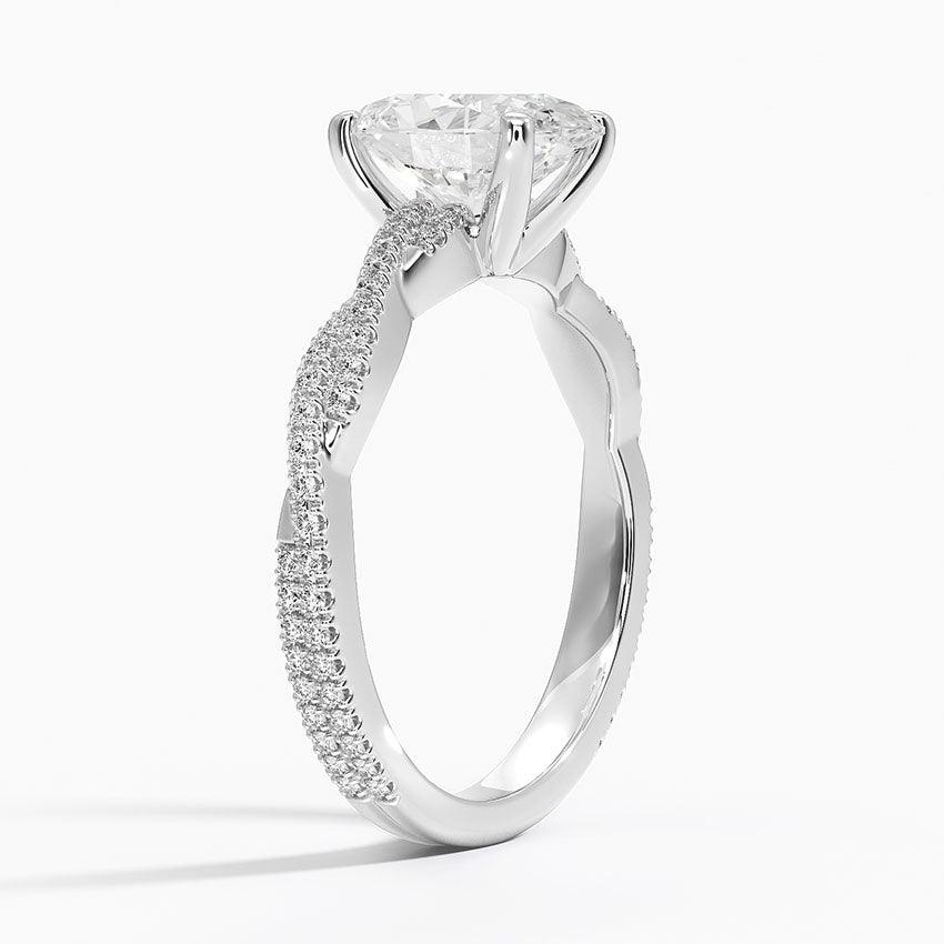 Twisted Vine Oval Cut Engagement Ring - Intou