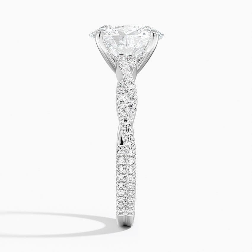 Twisted Vine Oval Cut Engagement Ring - Intou