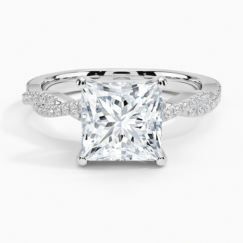Twisted Vine Princess Cut Engagement Ring - Intou