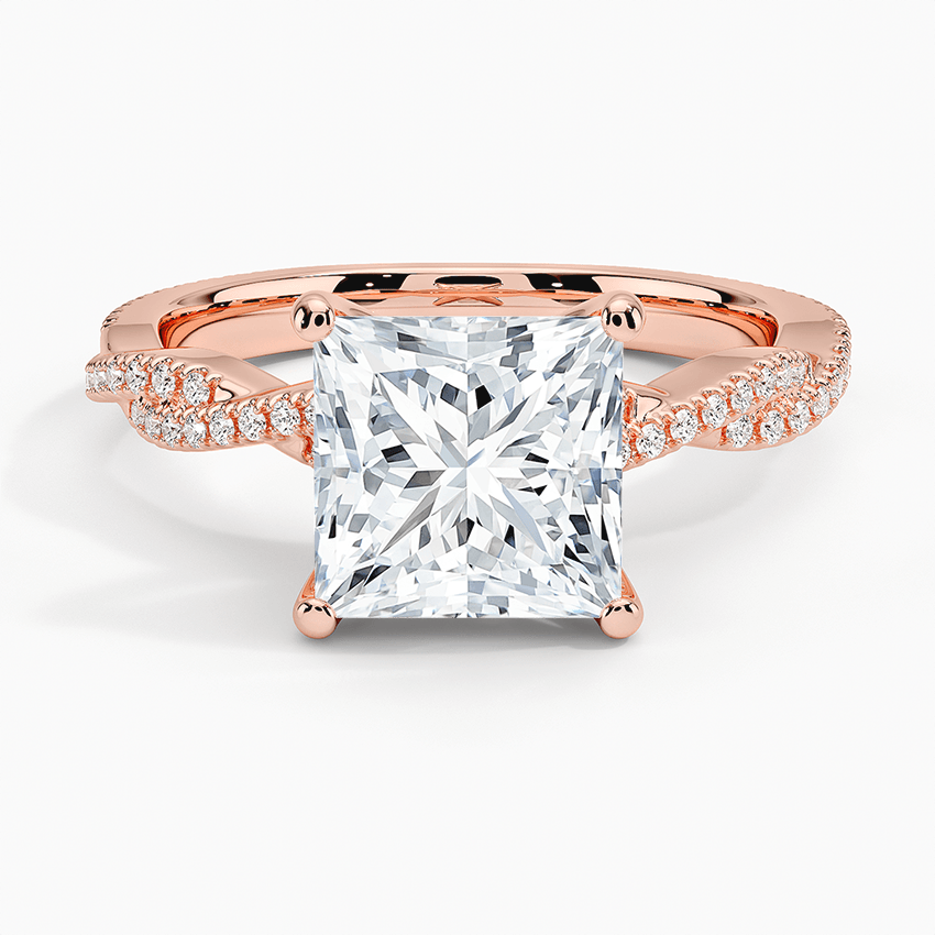Twisted Vine Princess Cut Engagement Ring - Intou