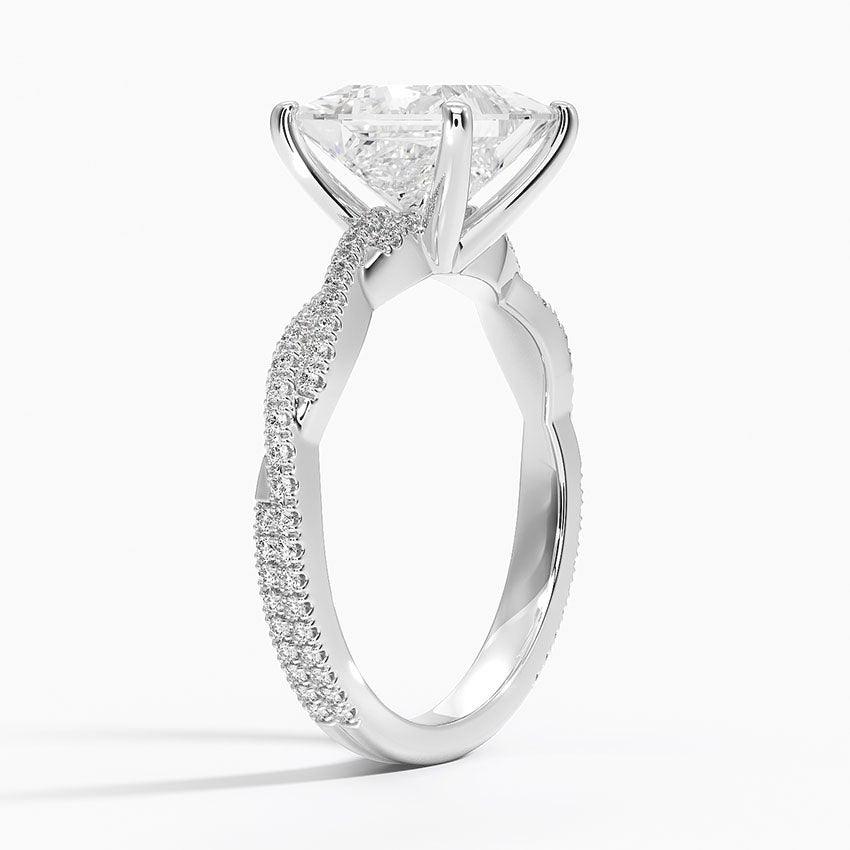 Twisted Vine Princess Cut Engagement Ring - Intou