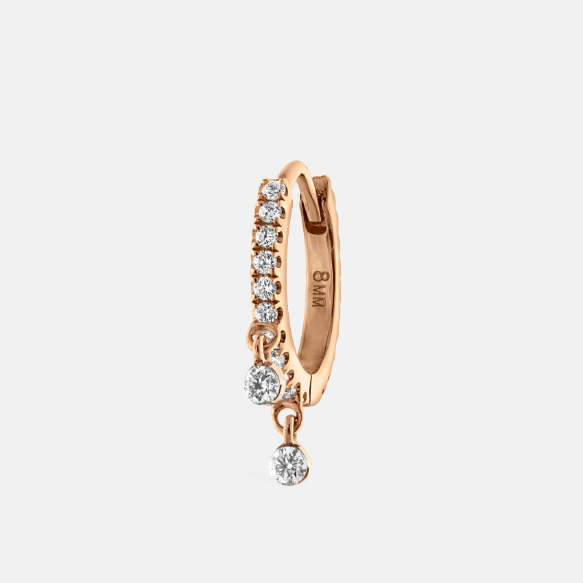 Diamond Double Dangle Hoop Earring