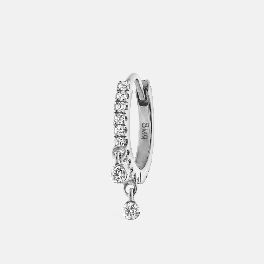 Diamond Double Dangle Hoop Earring