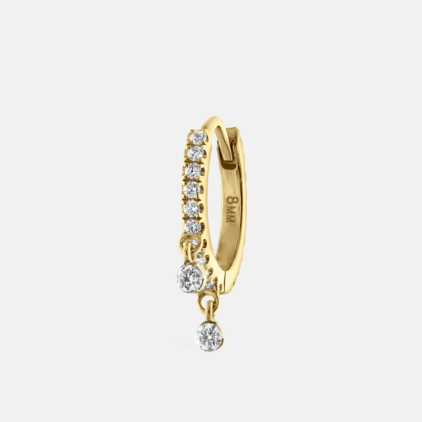 Diamond Double Dangle Hoop Earring