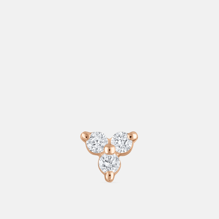 Diamond Trinity Flower Stud Earring