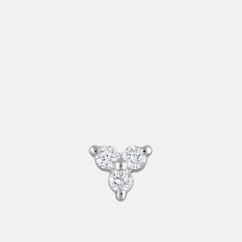 Diamond Trinity Flower Stud Earring