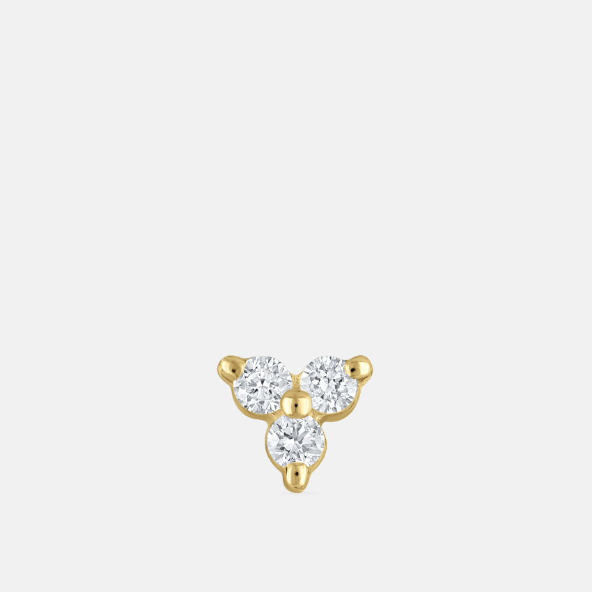 Diamond Trinity Flower Stud Earring