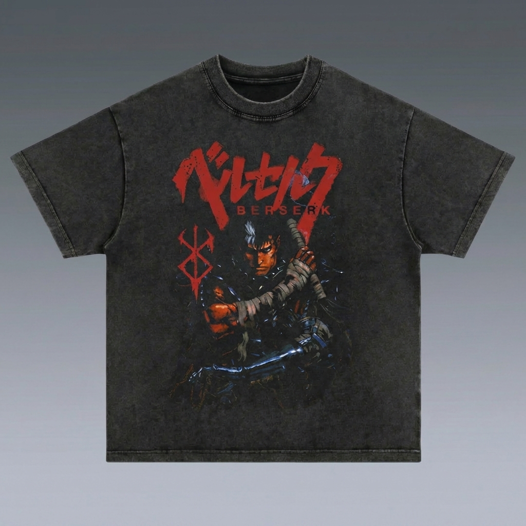 BLACK SWORDSMAN VINTAGE OVERSIZED TEE
