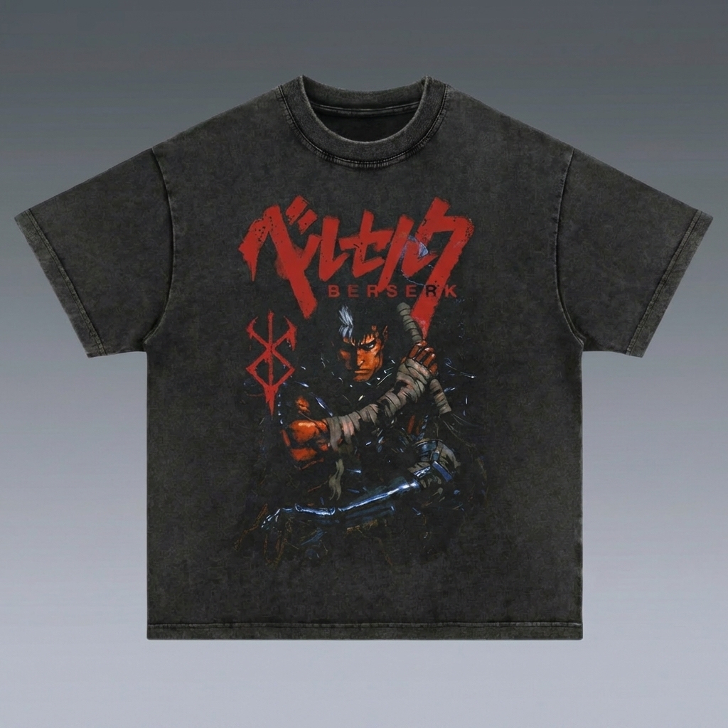 BLACK SWORDSMAN VINTAGE OVERSIZED TEE