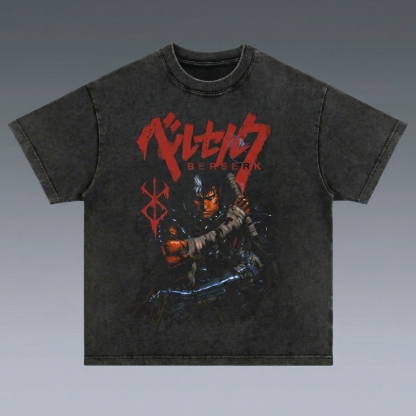 BLACK SWORDSMAN VINTAGE OVERSIZED TEE