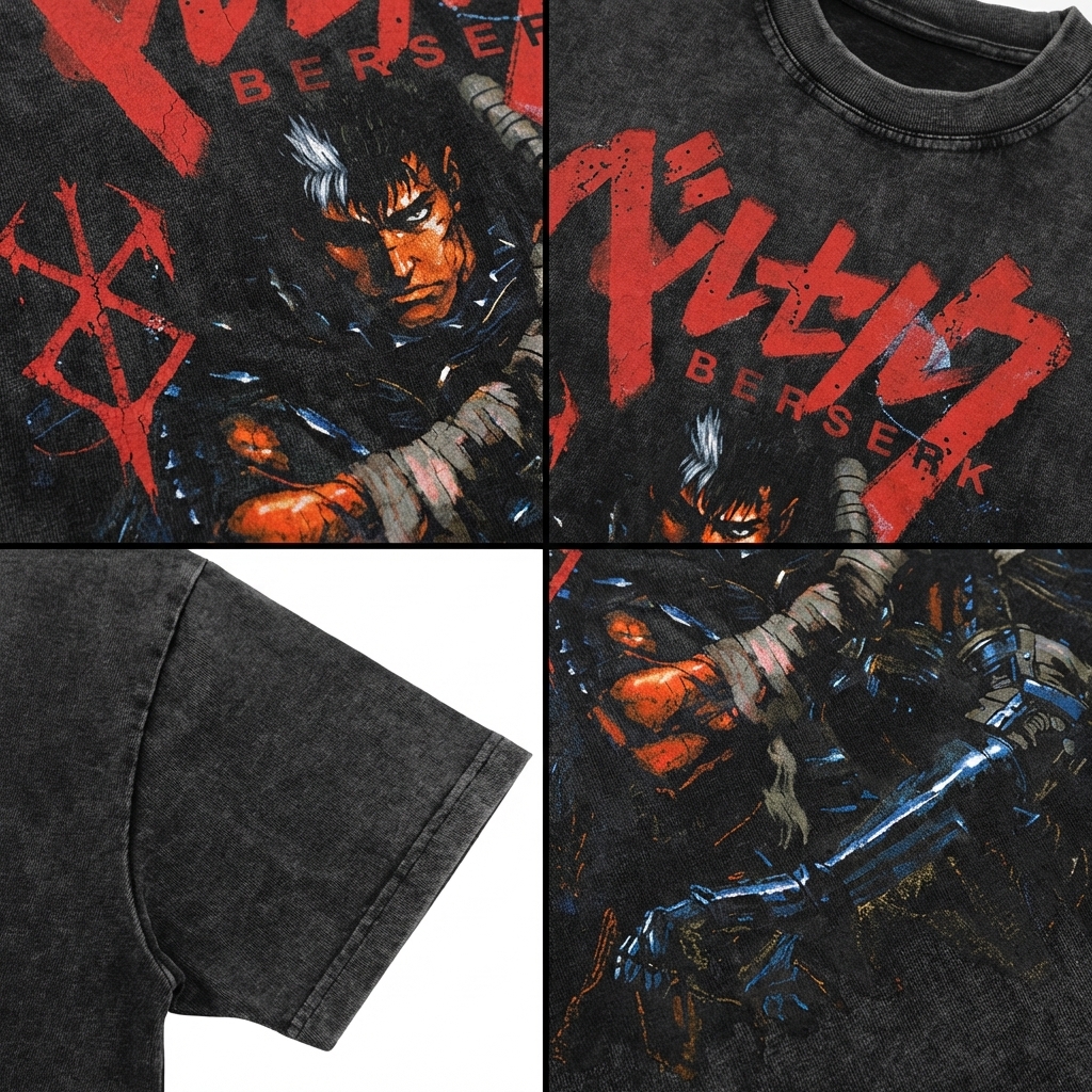 BLACK SWORDSMAN VINTAGE OVERSIZED TEE
