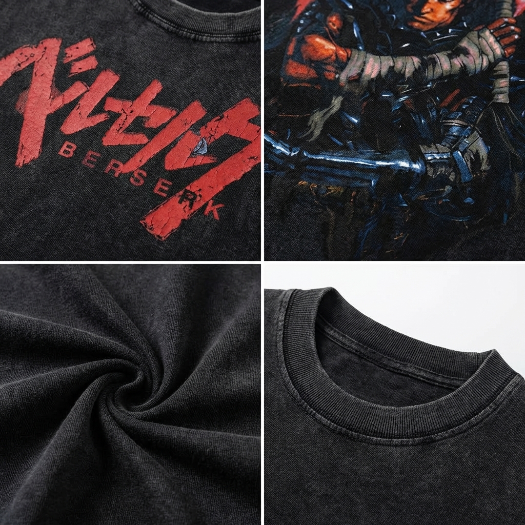 BLACK SWORDSMAN VINTAGE OVERSIZED TEE