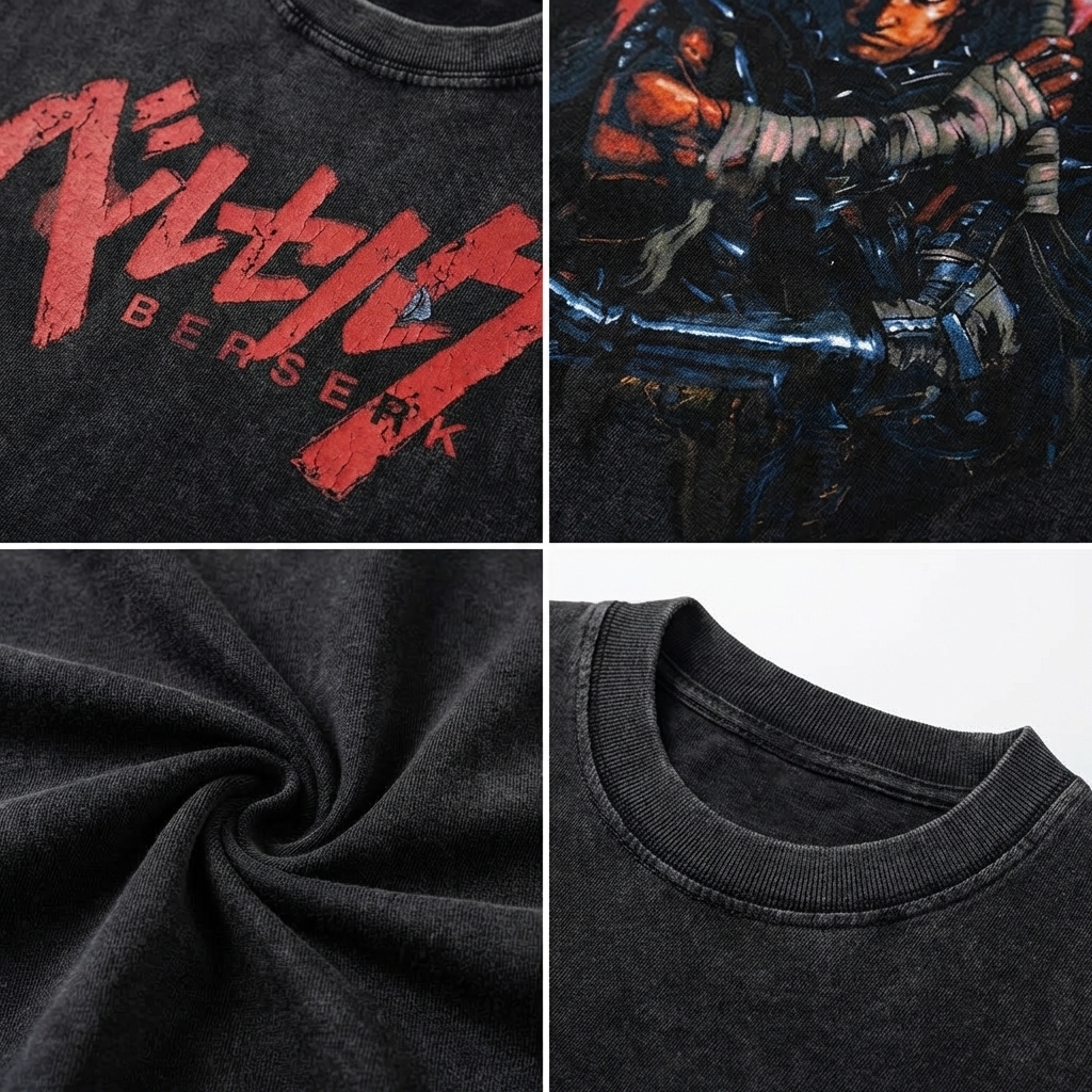 BLACK SWORDSMAN VINTAGE OVERSIZED TEE