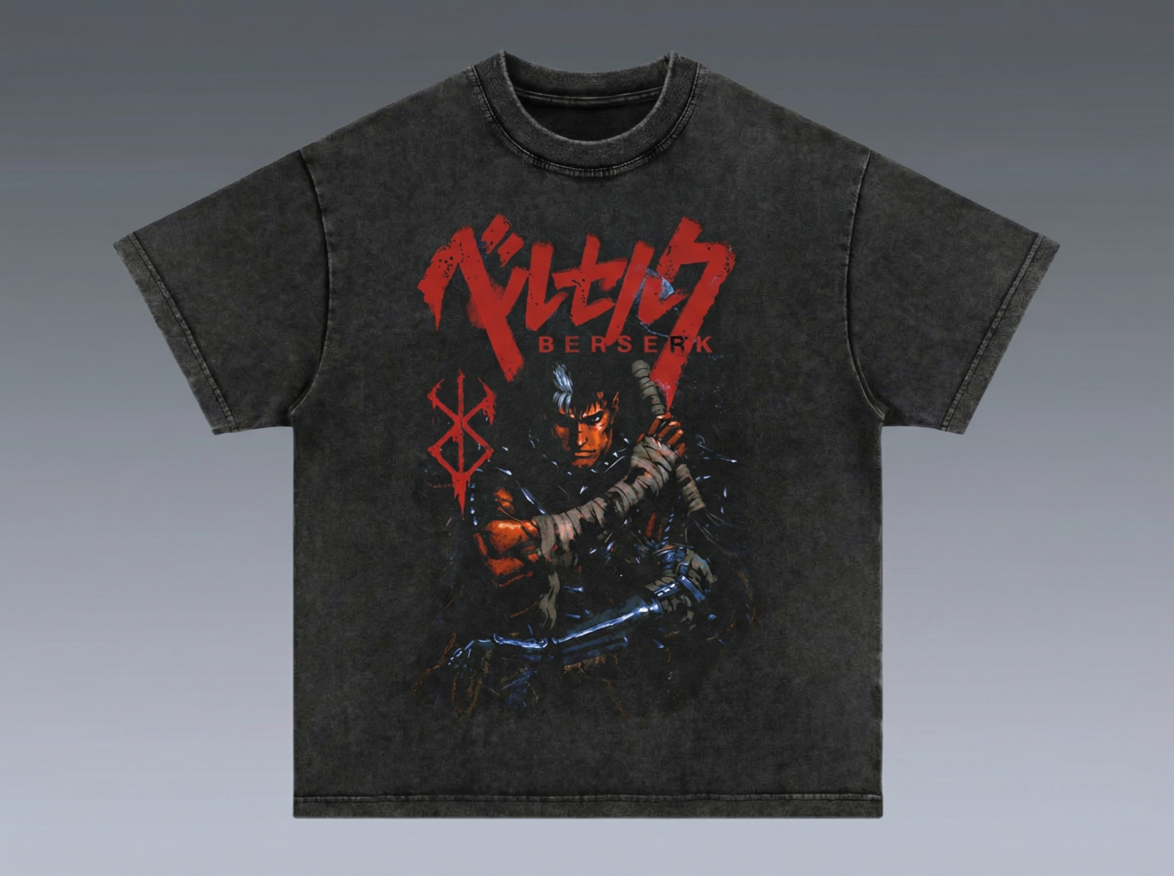 BLACK SWORDSMAN VINTAGE OVERSIZED TEE