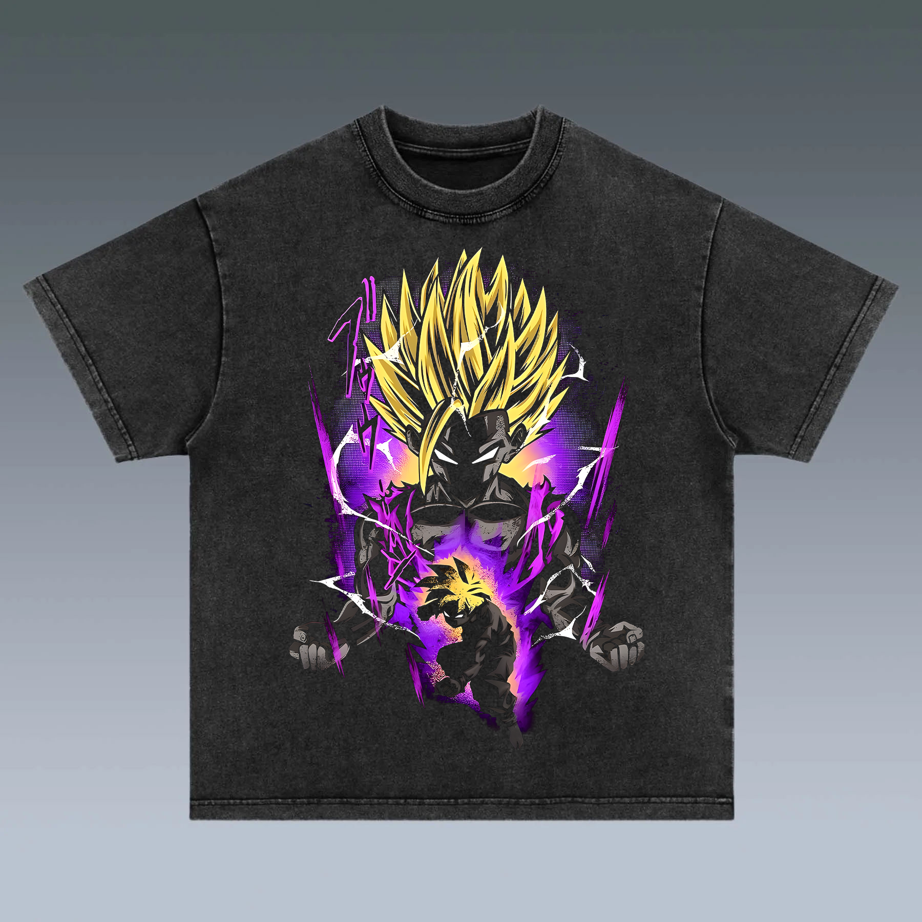 Super Saiyan Printed Men's Washed Tee