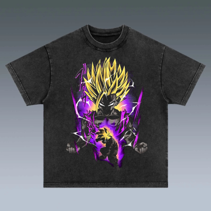 Super Saiyan Printed Men's Washed Tee