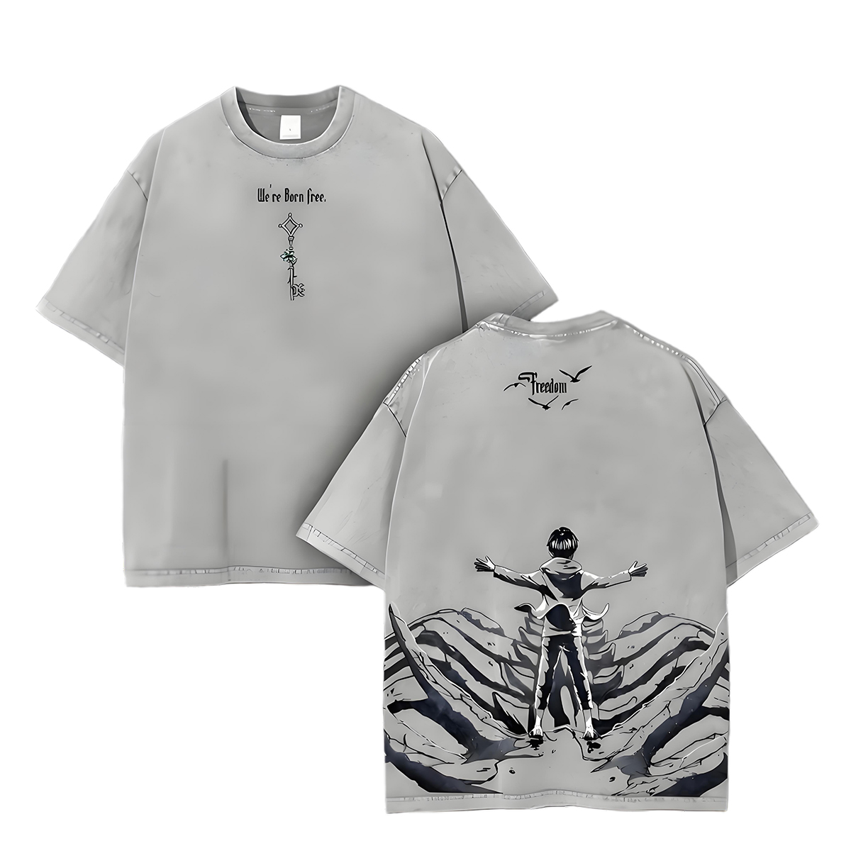 The Key to Freedom – Attack on Titan Vintage Washed Oversize Anime Tee