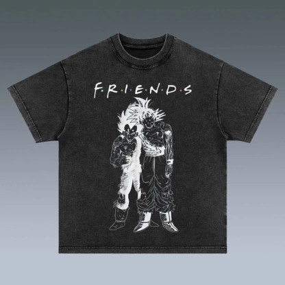 Friends Dragon Ball Anime Oversize Washed Tee