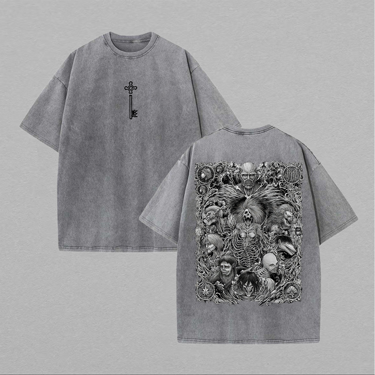 Attack on Titan Oversize Washed T-Shirt