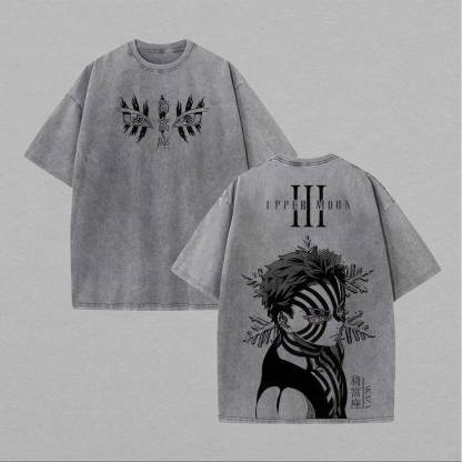 Demon Slayer Akaza Printed Unisex Washed T-Shirt