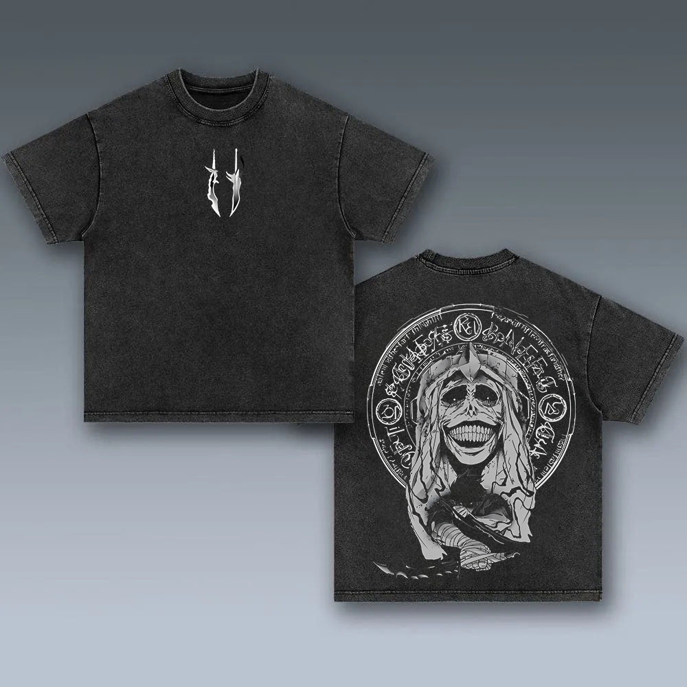 Solo Leveling God Statue Printed Unisex Washed T-Shirt