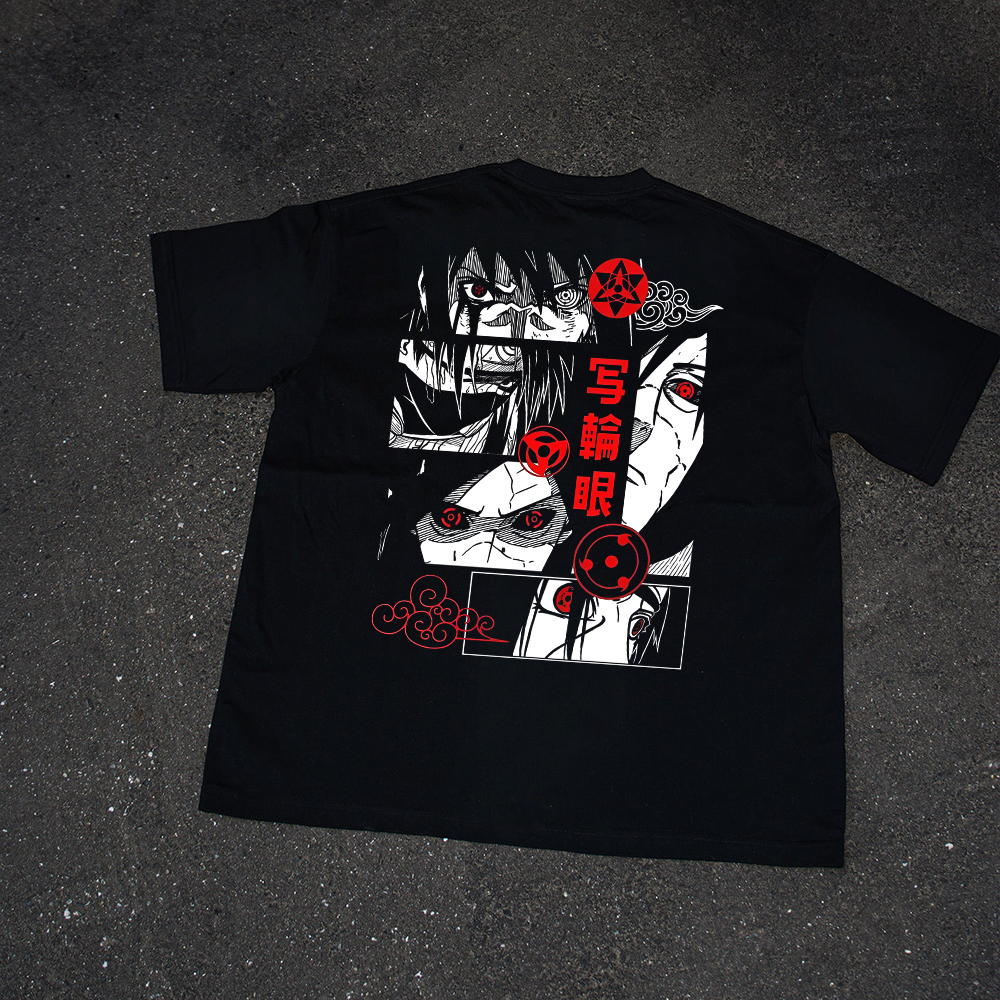 Character "Sharingan" From The Anime Naruto Printed T-shirt
