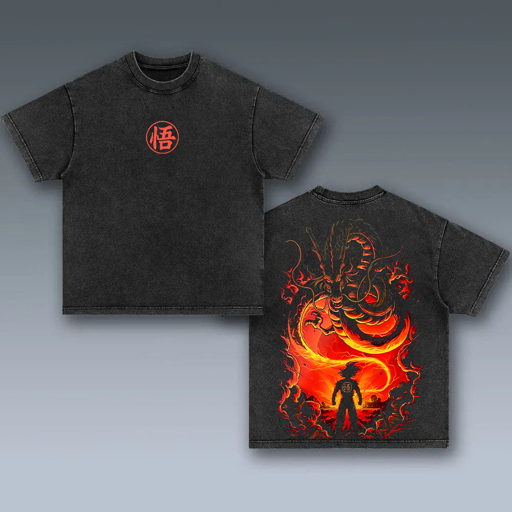 Goku Calling Dragon Dragon Ball Z Oversize Washed Tee