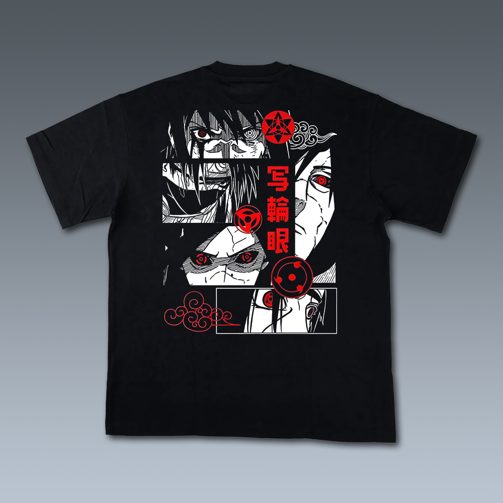 Character "Sharingan" From The Anime Naruto Printed T-shirt