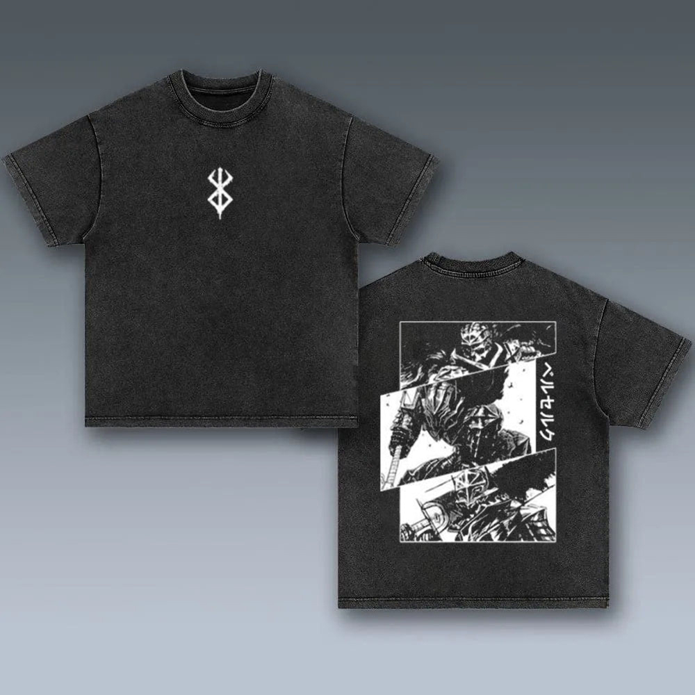 Berserk Black Swords Knight Oversize Washed Tee