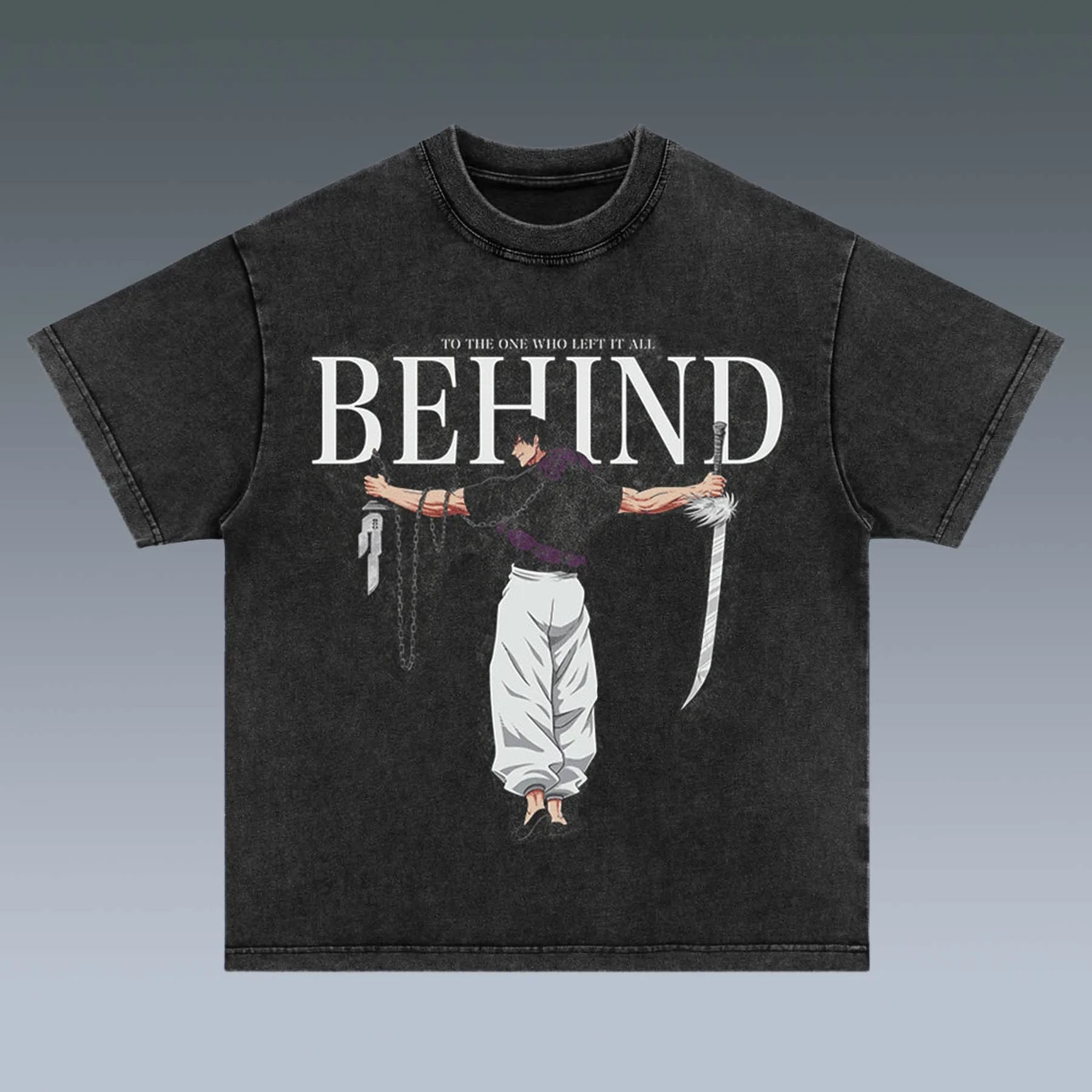 Anime 【Jujutsu Kaisen】 Character Series "Fushiguro Toji" Graphic Print Washed T-shirt