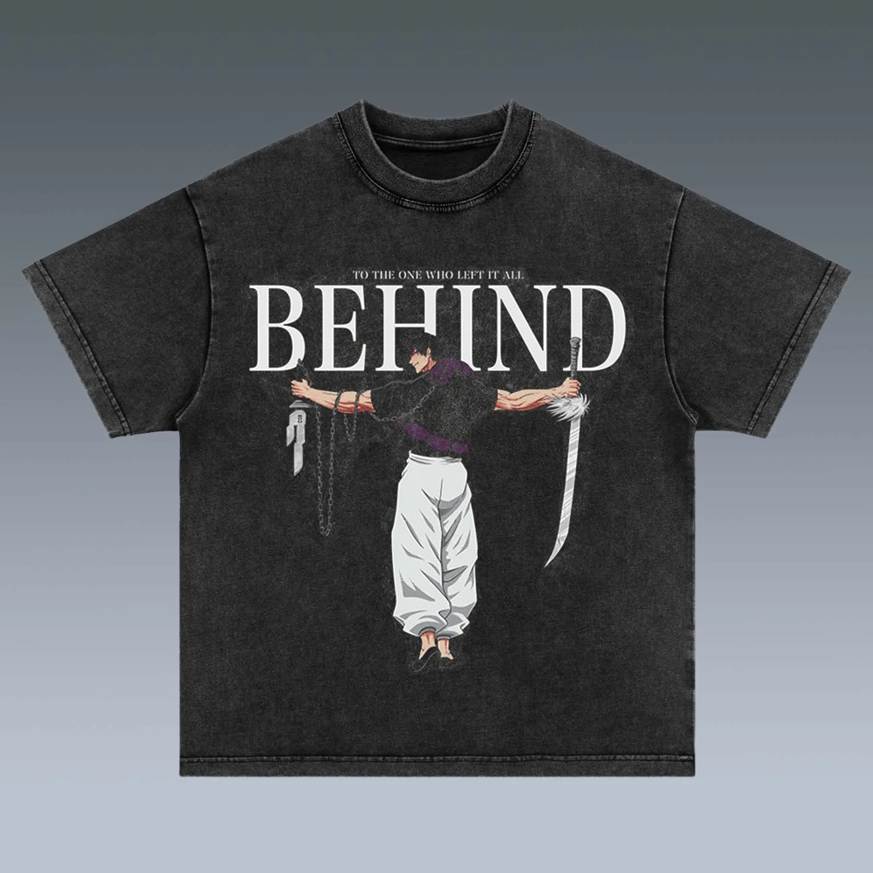 Anime 【Jujutsu Kaisen】 Character Series "Fushiguro Toji" Graphic Print Washed T-shirt