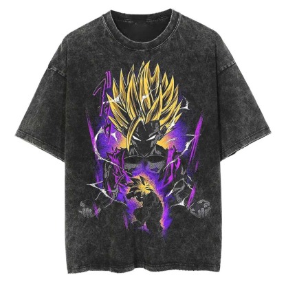 Super Saiyan Printed Men's Washed Tee