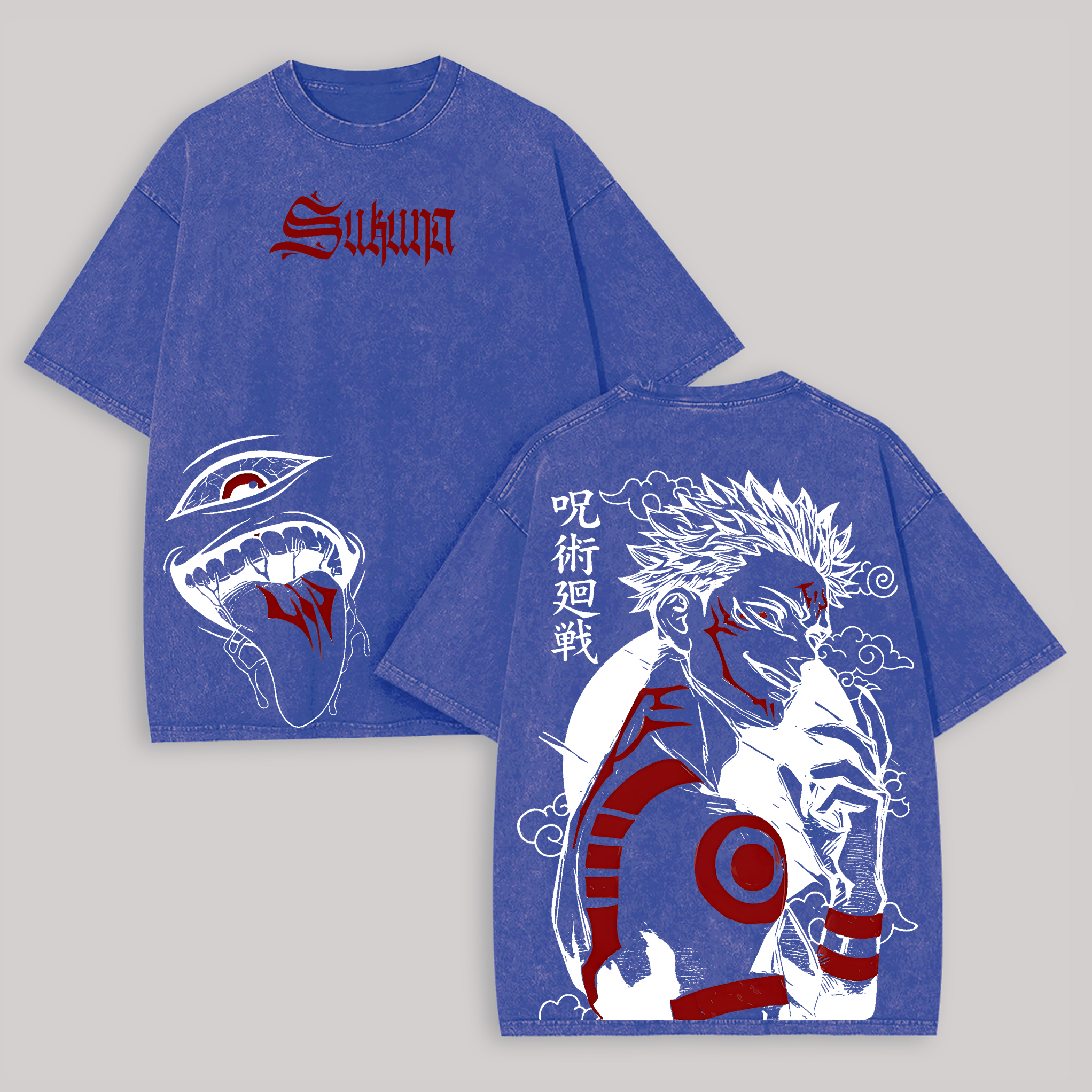 Jujutsu Kaisen Ryomen Sukuna Printed Unisex Washed T-Shirt