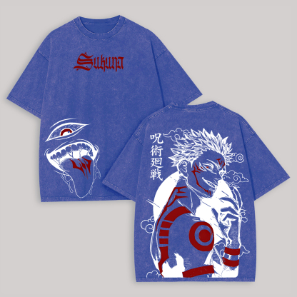 Jujutsu Kaisen Ryomen Sukuna Printed Unisex Washed T-Shirt